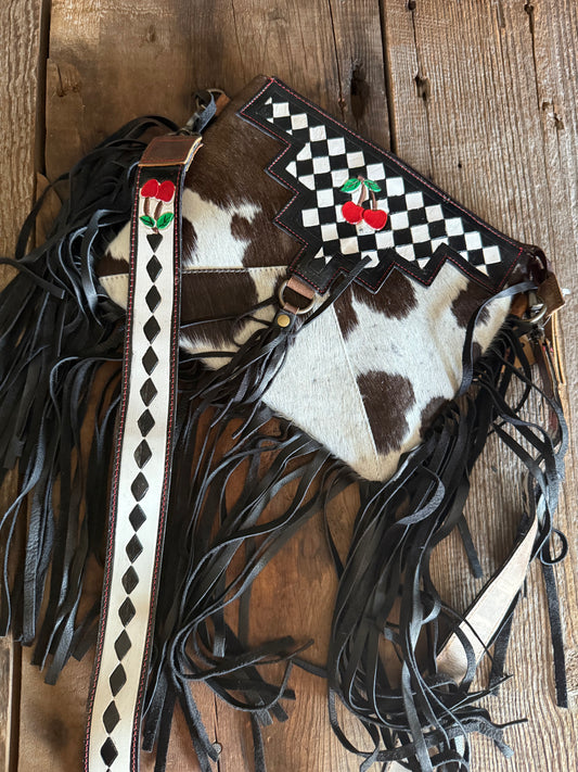 Checkered Cherry Crossbody