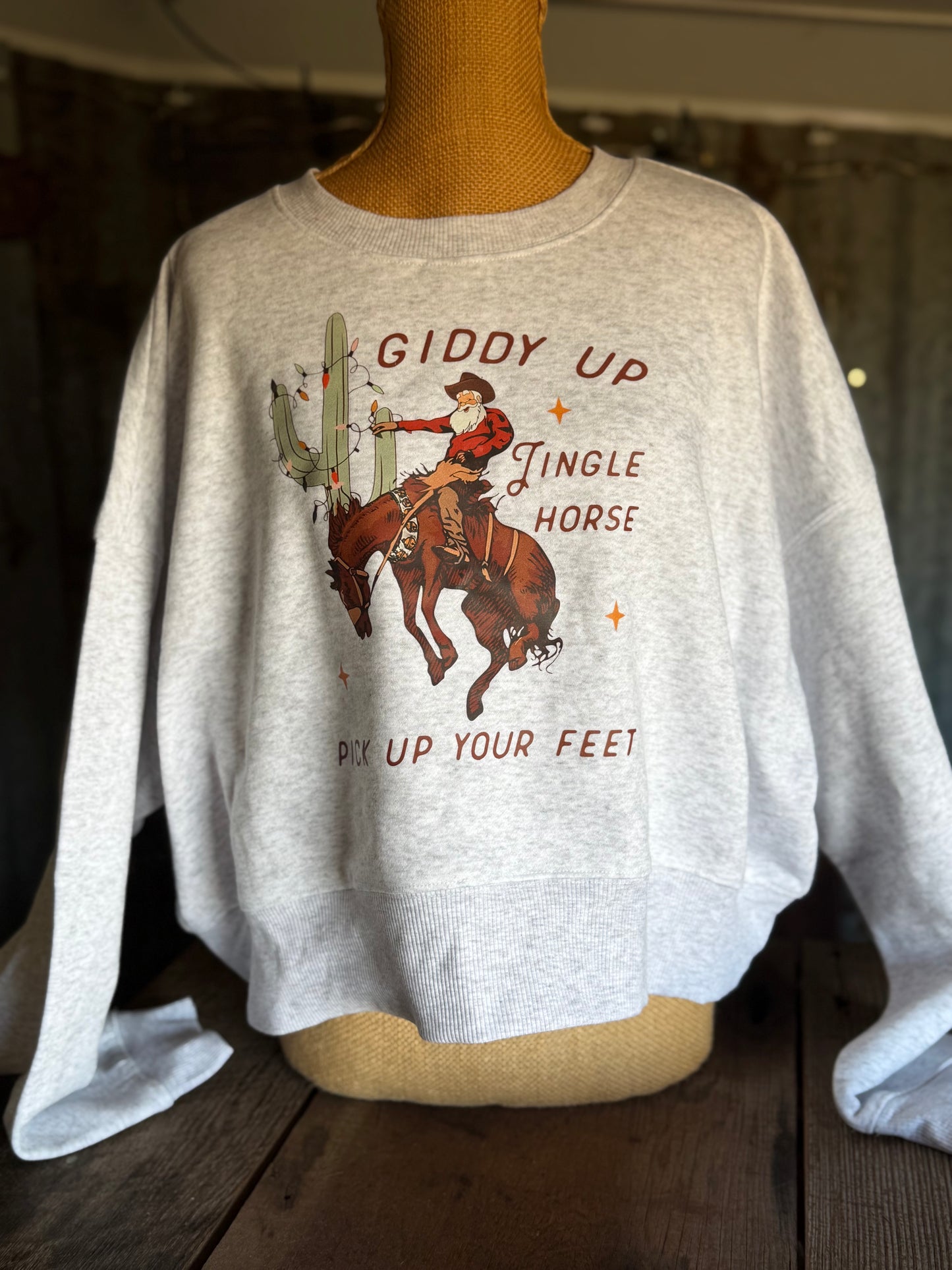 Jingle Horse Crop Sweatshirt - Large