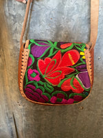 Embroidered Leather Crossbody