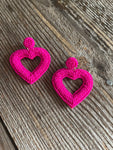 pink beaded hearts w/ cut out