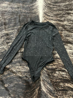 Rhinestone Bodysuit - Black