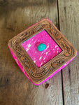 Small Jewelry Box - Pink Cowhide