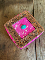 Small Jewelry Box - Pink Cowhide