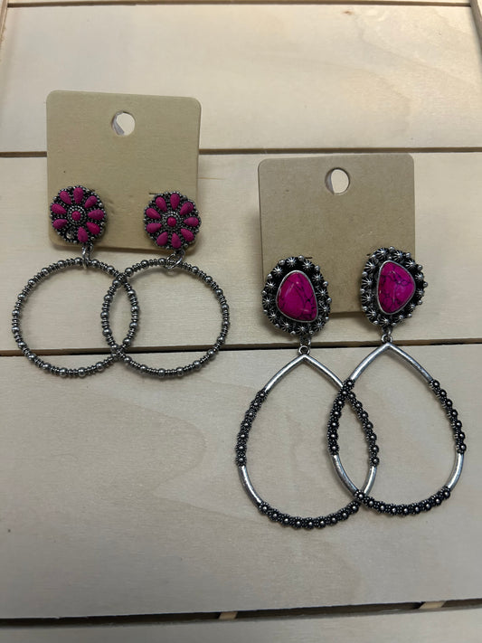 Pink Stud Earrings