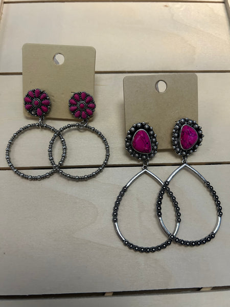 Pink Stud Earrings