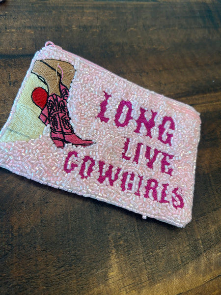 Beaded Pouch - long live cowgirls