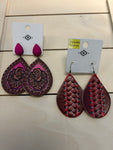 Leather Teardrop Earrings