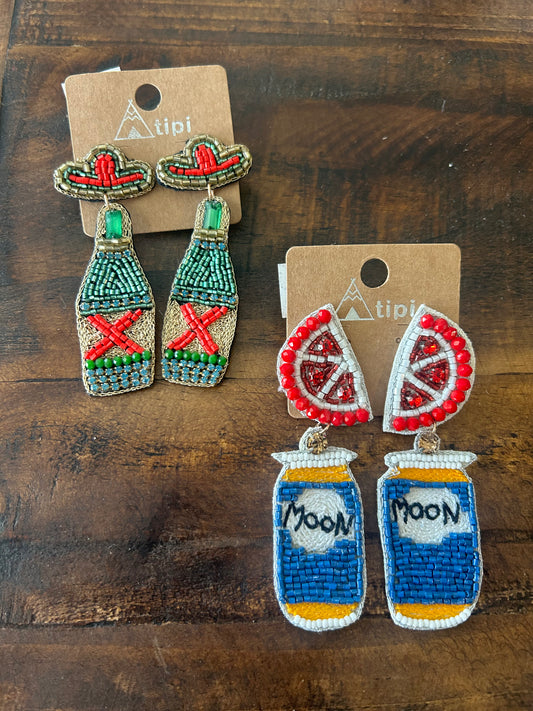 Beaded Beer Earrings