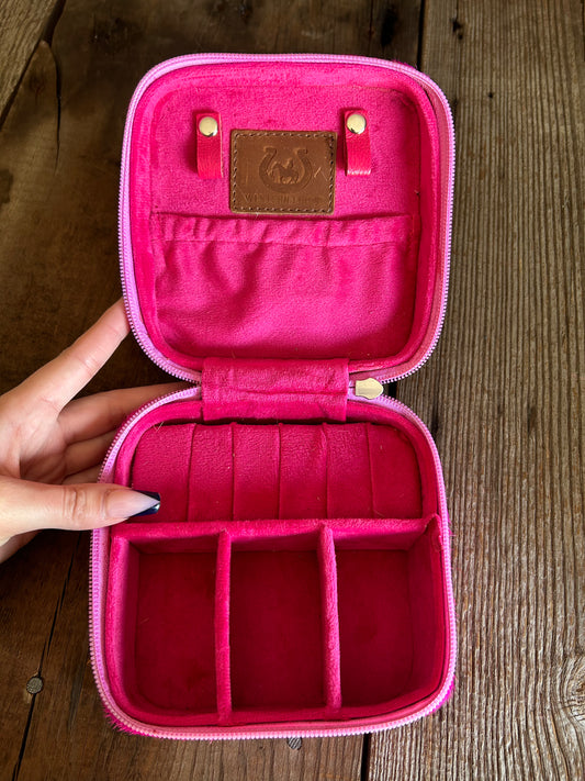 Small Jewelry Box - Pink Cowhide