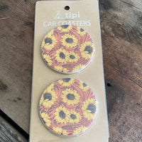 Sunflower Ceramic Car Coasters