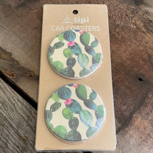 Cactus Ceramic Car Coasters