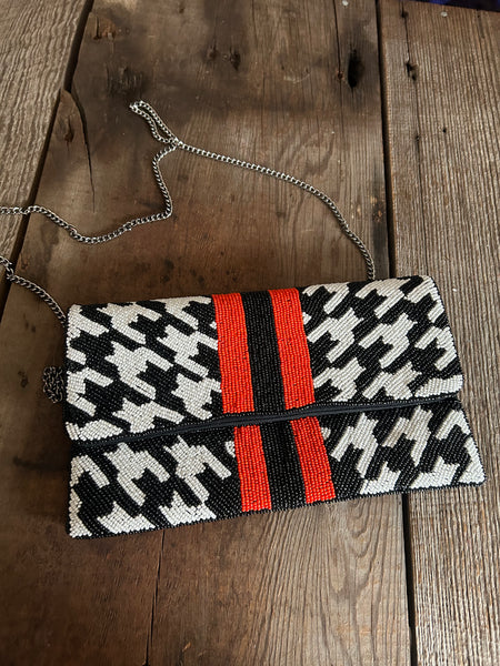 Beaded Purse - Black & White