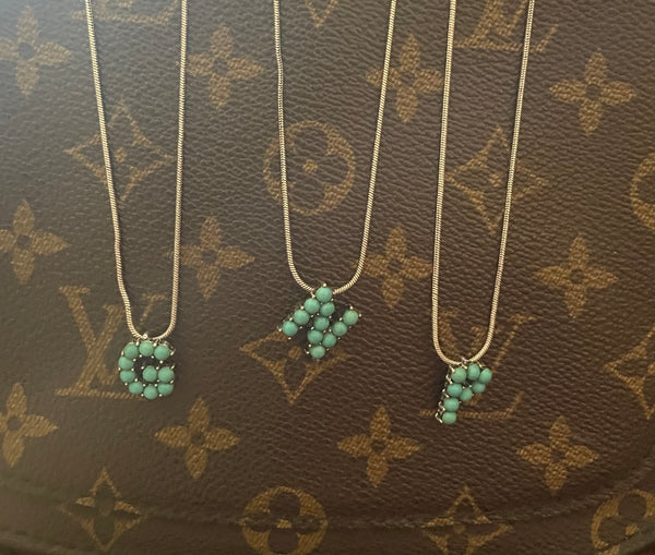 Turquoise Initial Necklace